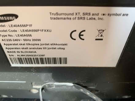Photo of free Samsung LE40A556P1F,40”LED TV (NW10) #4