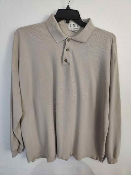 Photo of free INC LG Polo Shirt long-sleeve taupe (Victory Heights, North Seattle) #1