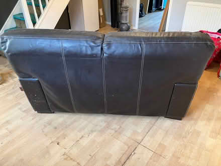 Photo of free Dark brown leather 2 seater sofa (Beacontree Heath RM10) #3
