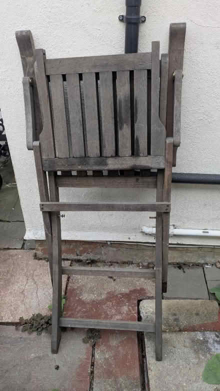 Photo of free Two wooden garden chairs (DA7 Bexleyheath) #1