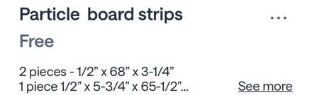 Photo of free Particle board strips (60015) #2