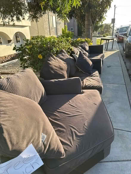 Photo of free Brown fabric L-couch (Redondo Beach) #3