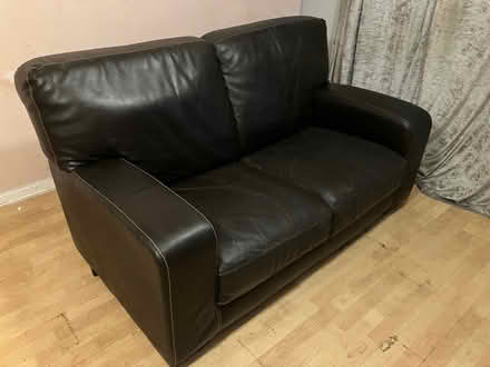 Photo of free Dark brown leather 2 seater sofa (Beacontree Heath RM10) #4
