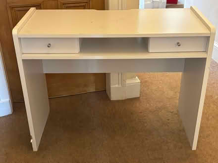 Photo of free White two drawer unit - desk/vanity (EH165BL) #1