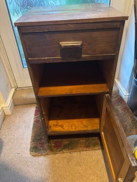 Photo of free Solid wood small side table/cabinet with a drawer (Lemsford AL8) #2