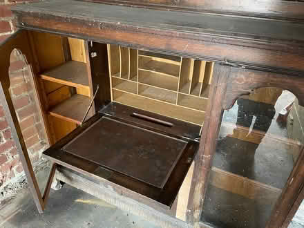 Photo of free Old wooden unit / sideboard desk (New Malden SW20) #2