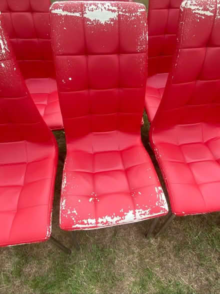 Photo of free 10 x red faux leather dining chairs (Queen Edith's Ward CB1) #4