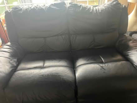 Photo of free Black Leather Recliner (Two Seater) (Inchicore) #1