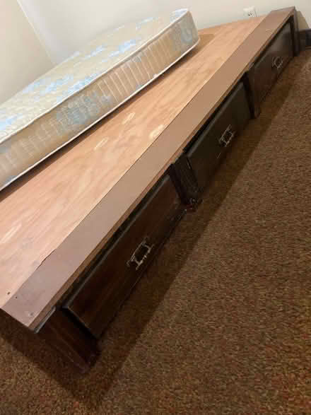 Photo of free Wooden bed frame queen (Moorpark & Bascom) #1