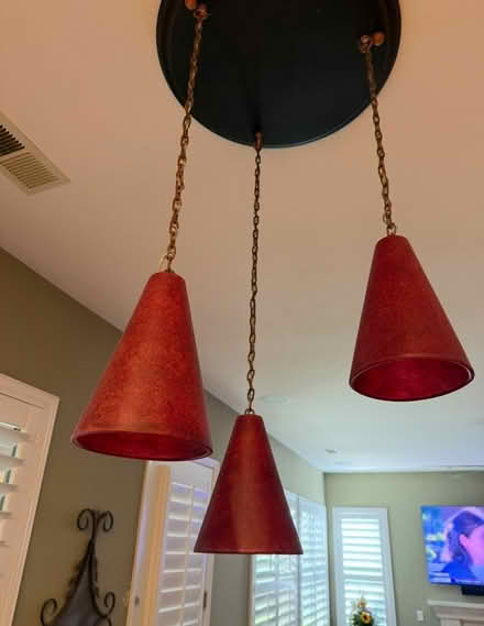 Photo of free Red three light fixture (Morgan hill of Cochrane) #3