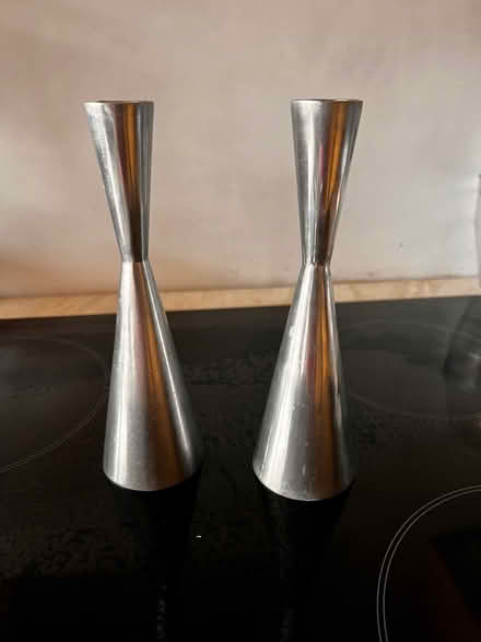 Photo of free Matching pair steel candle holders (Spondon DE21) #1