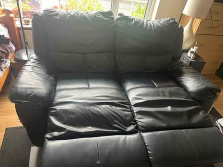 Photo of free Black Leather Recliner (Two Seater) (Inchicore) #4