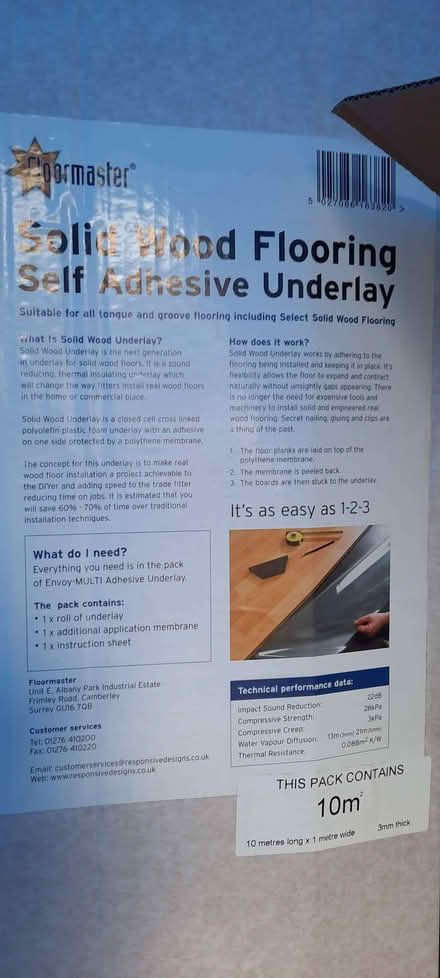 Photo of free Solid wood flooring self adhesive underlay (Garden City OX5) #1
