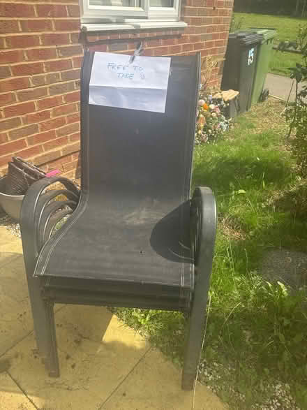 Photo of free 4 stackable garden chairs (Maidstone ME15) #1