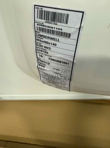 Photo of free New basin in box (DE24) #1