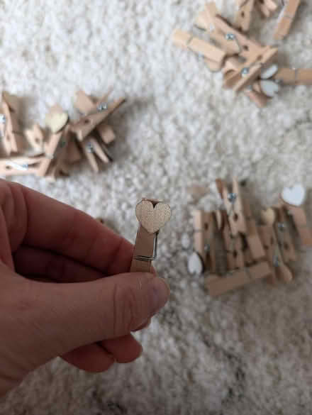 Photo of free 38 Wooden heart pegs (Low Fell Ne9) #2