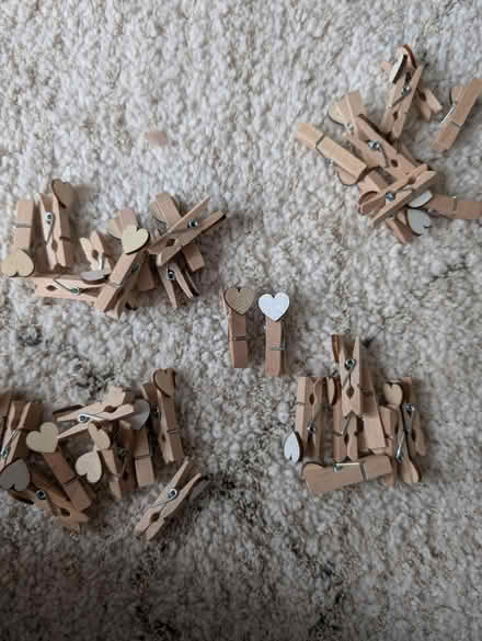 Photo of free 38 Wooden heart pegs (Low Fell Ne9) #1