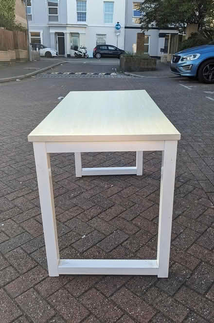 Photo of free Table with wooden top metal legs (PL4 Greenbank) #2