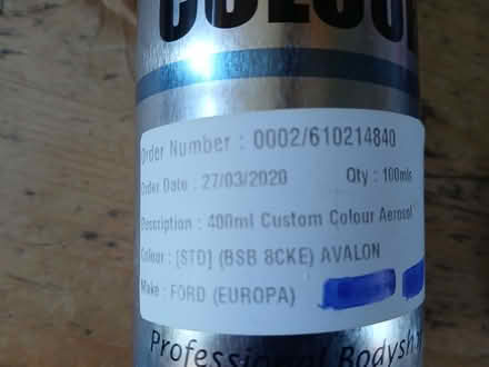 Photo of free Car Spray Paint Ford Avalon Blue (Great Salkeld CA11) #1