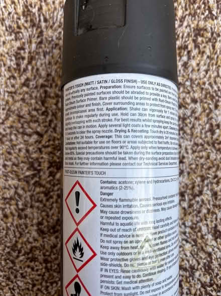 Photo of free Black spray paint (Ashford, Surrey TW15) #2