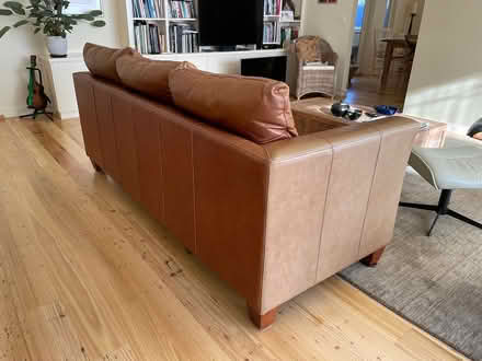 Photo of free Tan leather 3 seater couch (Mccrae vic 3938) #2