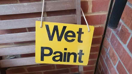 Photo of free "Wet paint" hanging sign (Battle RG30) #1