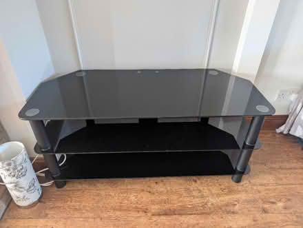 Photo of free Black Glass TV Stand (Stainton, CA11) #1