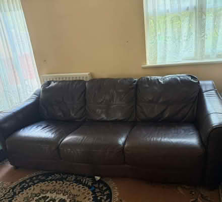 Photo of free Dark brown sofa, 3 seater + 2 seater (Cowbeck Wood ME5) #1