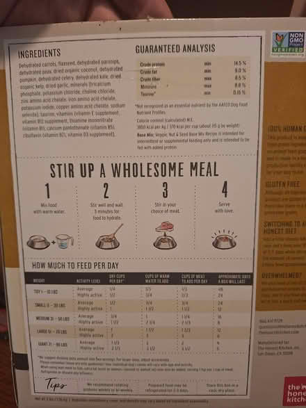 Photo of free Veg dog food (needs protein added) (SR, Bret Harte, near Jackson's) #2