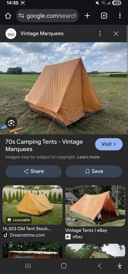 Photo of free Orange canvas tent, 1970s (GL51) #3