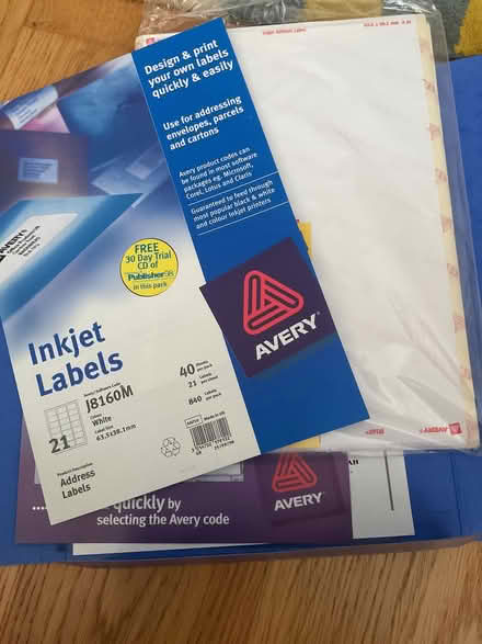 Photo of free Unopened pack of Avery labels (Germoe TR20) #1