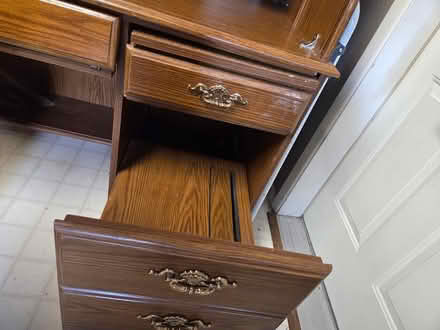 Photo of free hardwood desk (Spanaway) #1