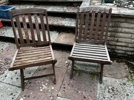 Photo of free Wooden folding garden chairs (Abbots Langley WD5) #1