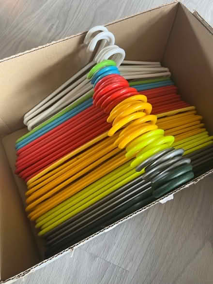 Photo of free 36 plastic coathangers (Calcot RG31) #1