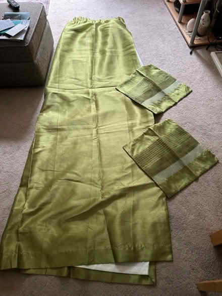 Photo of free Pair of green curtains 90x66” (Harborne Birmingham) #1
