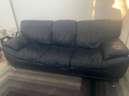 Photo of free Black Leather Sofa (Bowie) #2
