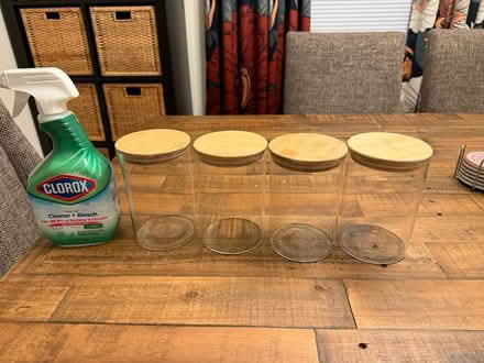 Photo of free 4 Jars with wooden tops (Pikesville, MD) #1