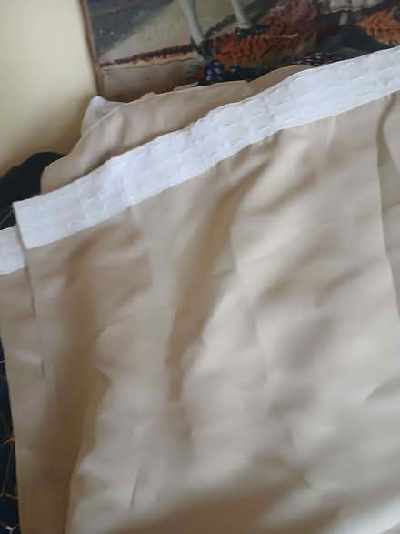 Photo of free Pair of beige curtains never used (Earlsfield SW18) #1