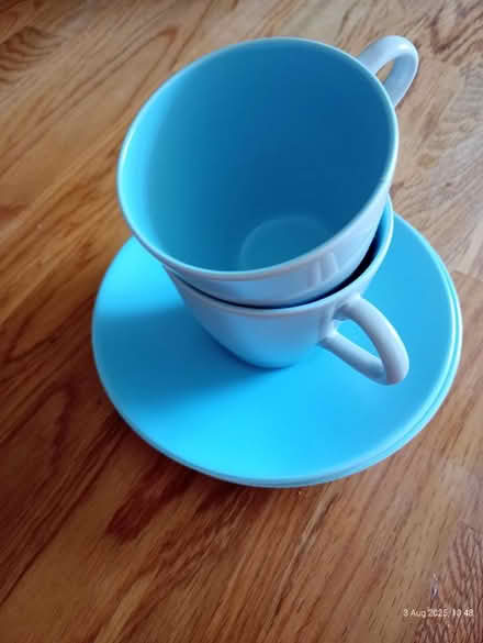 Photo of free Blue / Grey Cups and Saucers (SS0 Westcliff) #1