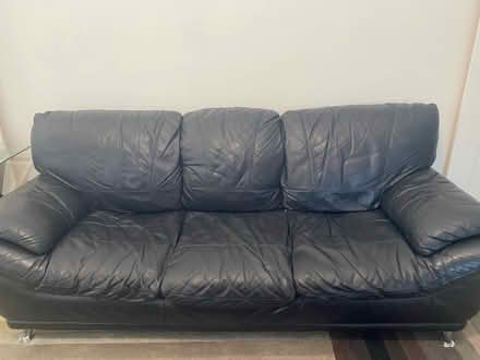 Photo of free Black Leather Sofa (Bowie) #1