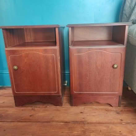 Photo of free Matching dark wood bedside lockers (Phibsborough) #1