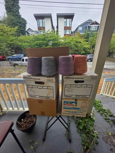 Photo of free Boxes of machine knit yarn (Central District/Madrona) #1