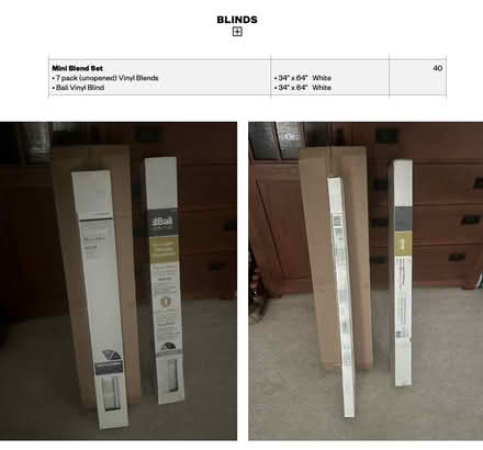 Photo of free 8 packs - unopened vinyl blinds NIB (Wayne PA) #1