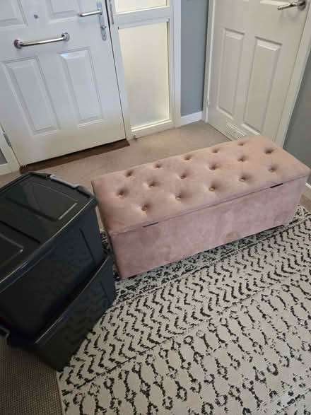Photo of free Pink large ottoman and storage boxes (Seaside BN22) #1