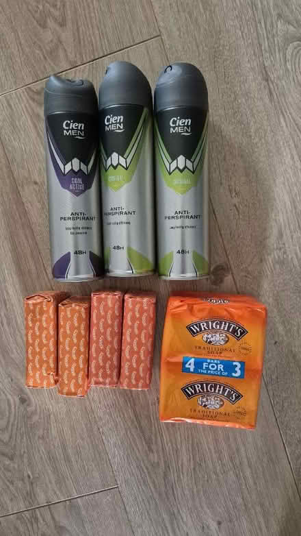 Photo of free 8 bars of coal rar soap and 3 unused cans of deodorant (Victoria Park HP21) #1