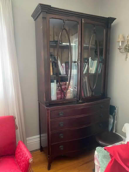 Photo of free Wood Dresser w/Glass Shelf Unit (Northwest Yonkers) #1