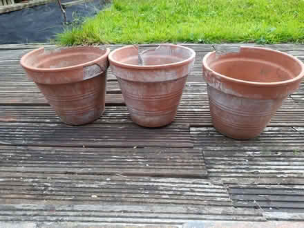 Photo of free 3 Earthenware Plant Pots (Allerton BD15) #1