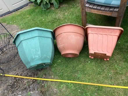 Photo of free 3 large plastic flower tubs (CM12) #1