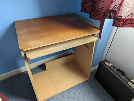 Photo of free Small desk with pull-out shelf (Oakham LE15) #1