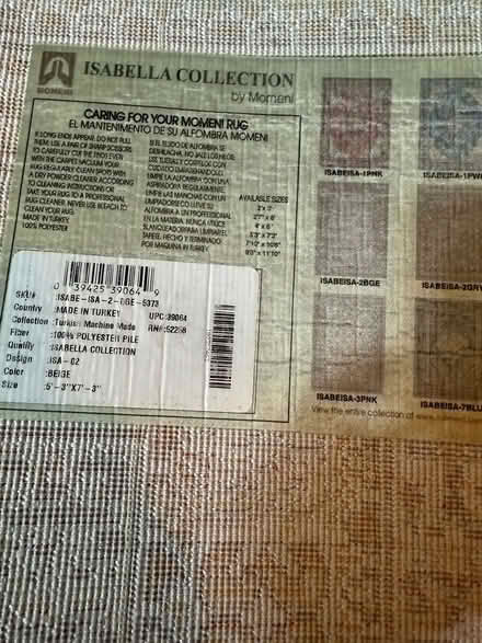 Photo of free Isabella blue & beige rug 5 by 7 ft (North End Boston) #1